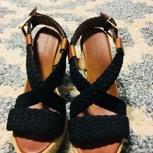 Banana Republic Black & Brown Espadrilles Wedges